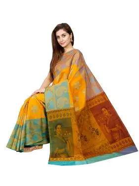Yellow Colour Art Silk saree