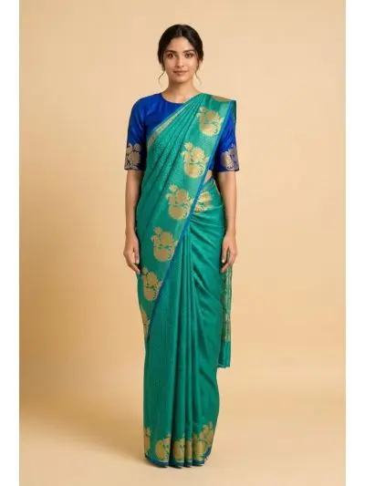 Green Colour Art Silk Saree