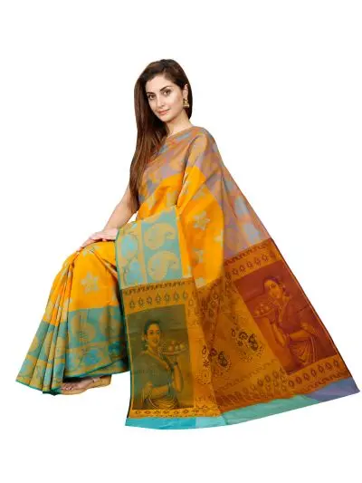 Yellow Colour Art Silk saree