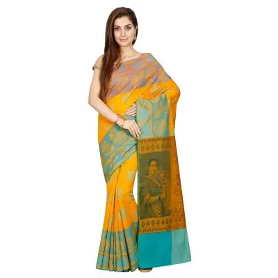 Yellow Colour Art Silk saree